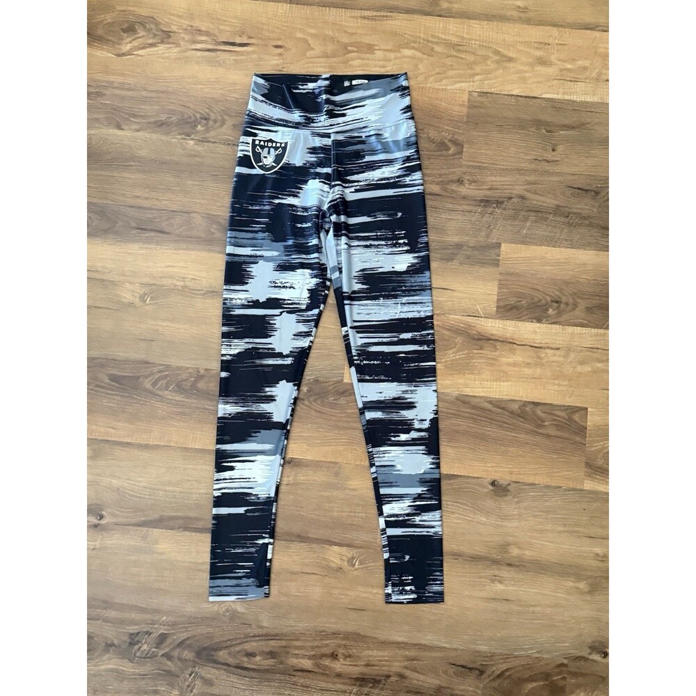 Zubaz NFL Women's Las Vegas Raiders Brushed Paint‎ Team Color Leggings Medium